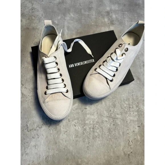 Ann Demeulemeester scamosciato blanco low top sneaker EU 40